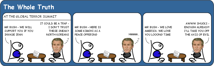 Bush’s updated Axis Of Evil cartoon